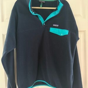 Patagonia Navy and Teal Pullover